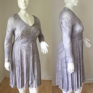 Timo Weiland V Neck Long Sleeve Gray Dress 1X